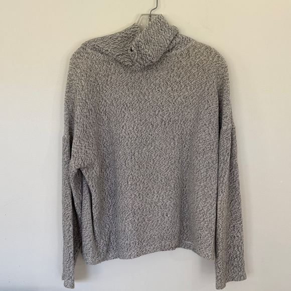 Cozy Women's Gray Mock Neck Sweater - Picture 3 of 4